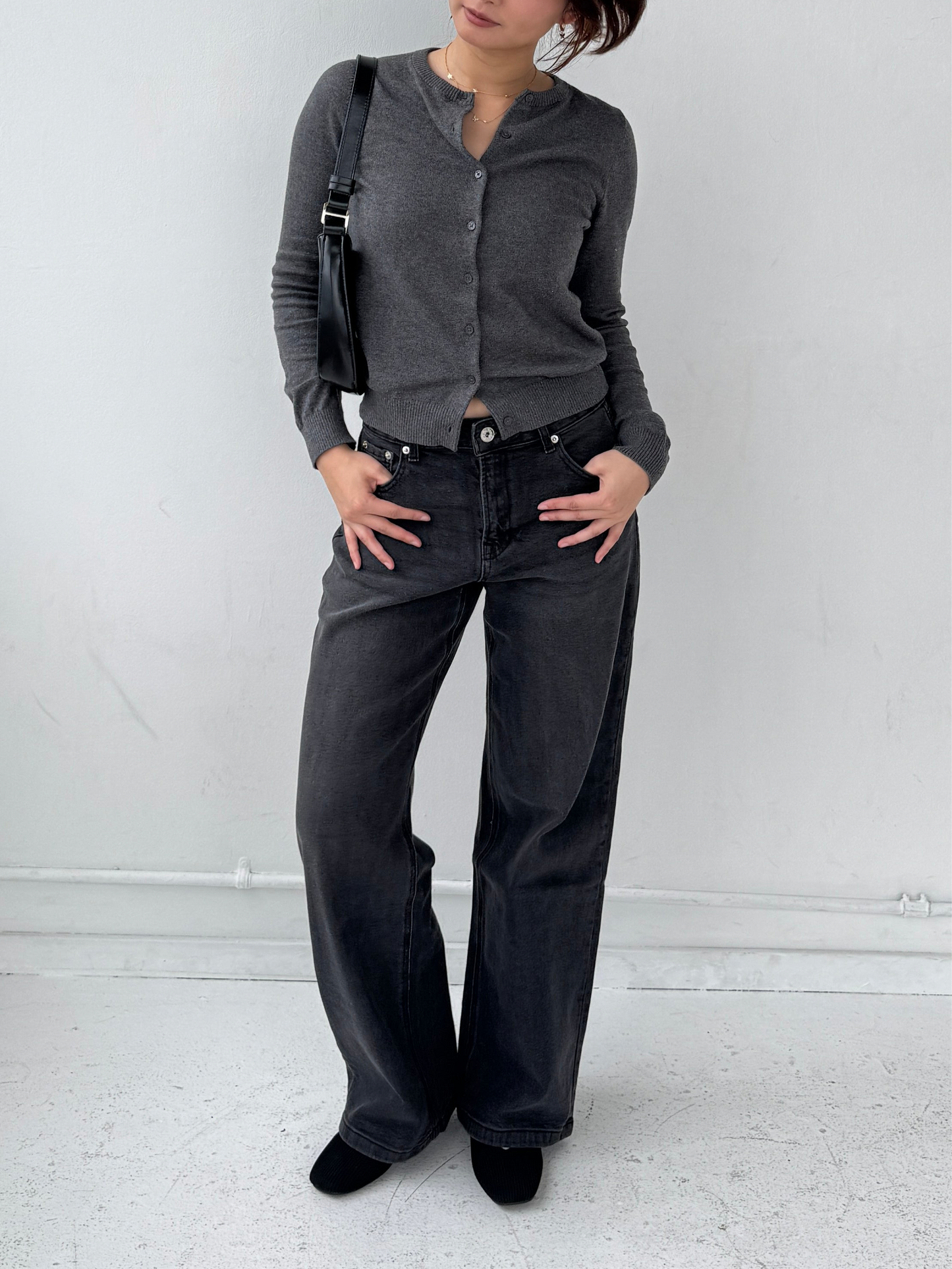 Mid Rise Baggy Jeans - Vintage Black