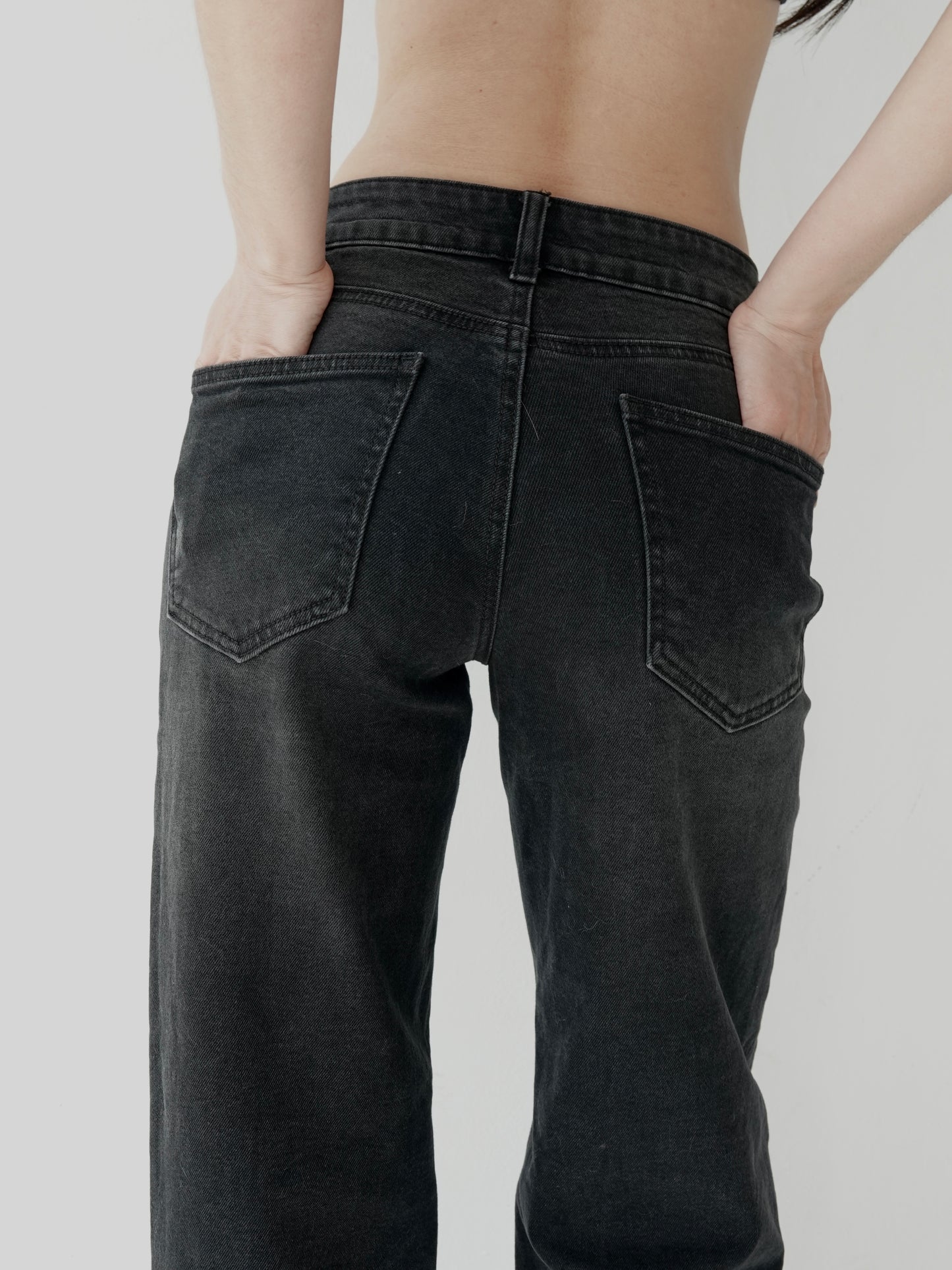 Mid Rise Baggy Jeans - Vintage Black