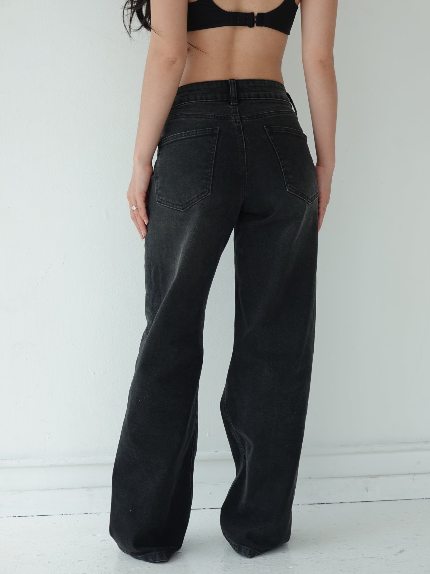 Mid Rise Baggy Jeans - Vintage Black