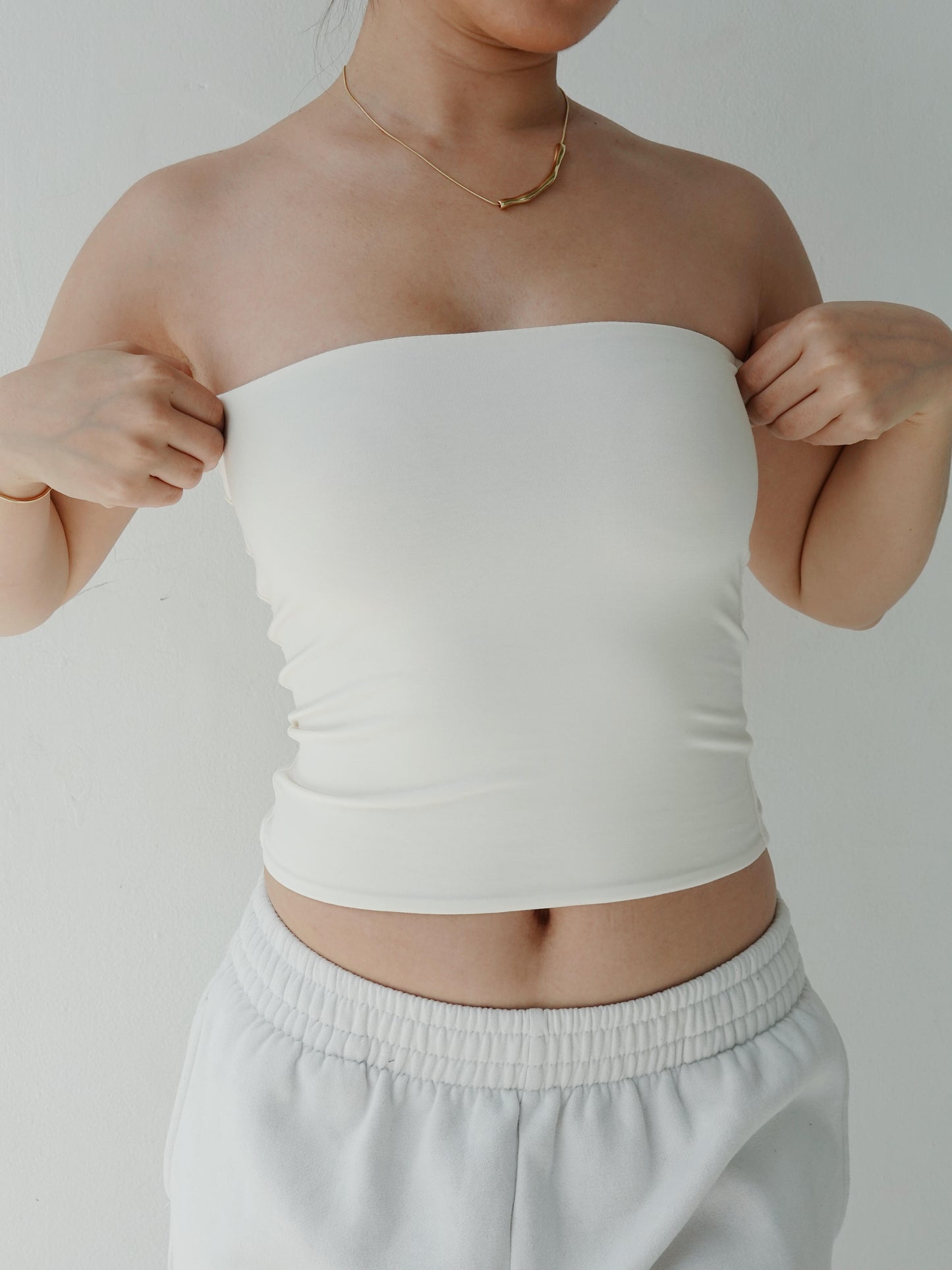 Body Contour Long Line Tube Top - Off-White