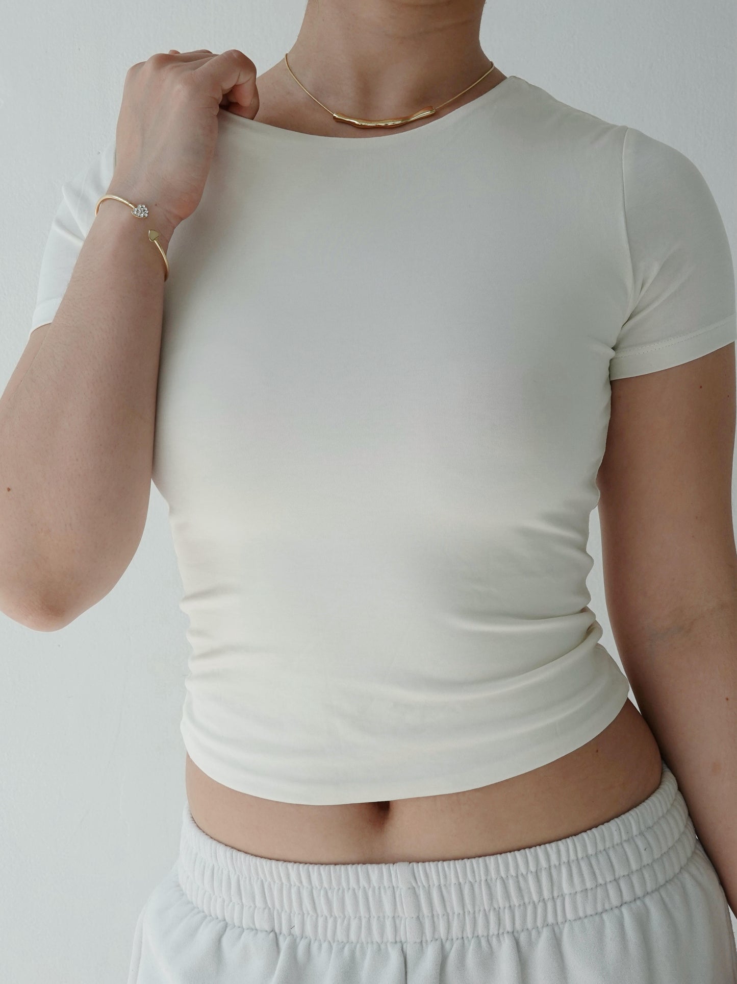 Body Contour Short Sleeve T-Shirt - Off-White