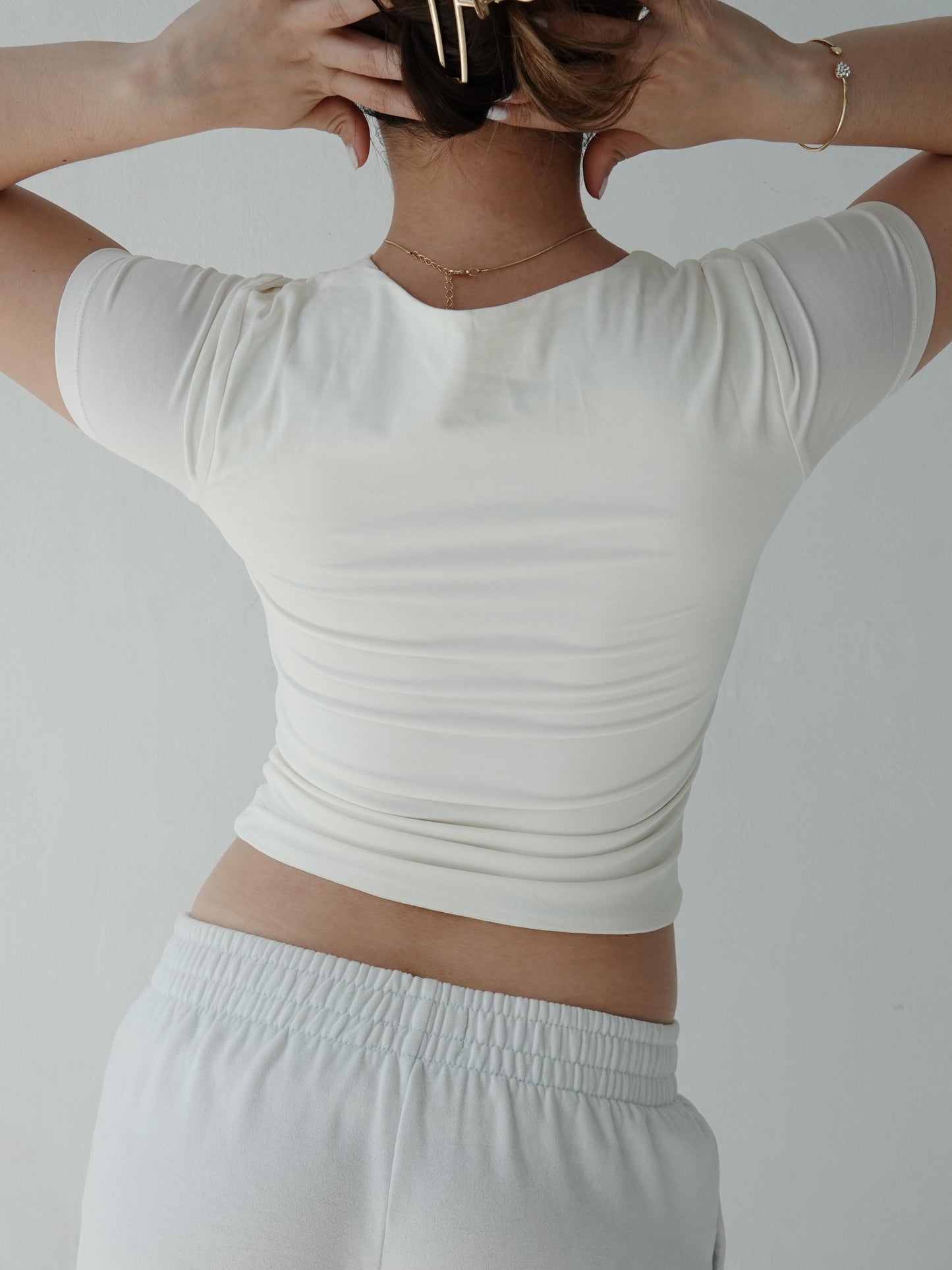 Body Contour Short Sleeve T-Shirt - Off-White