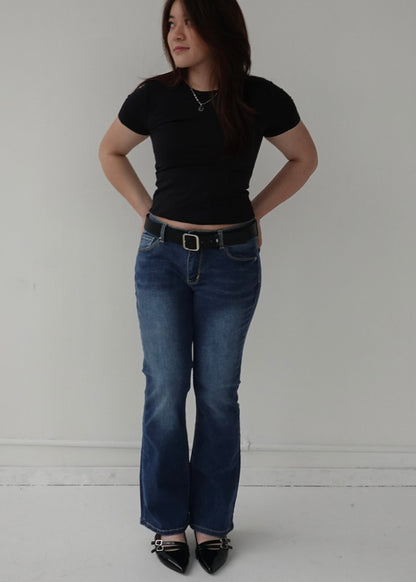 Mini Mid Rise Bootcut Jeans