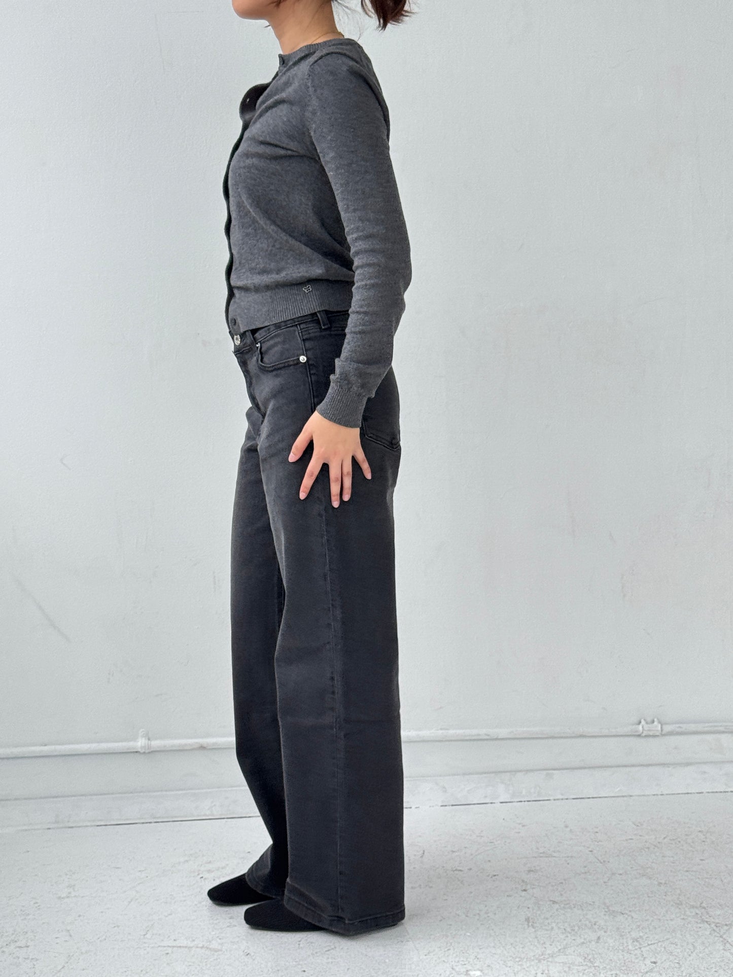 Mid Rise Baggy Jeans -  Vintage Black