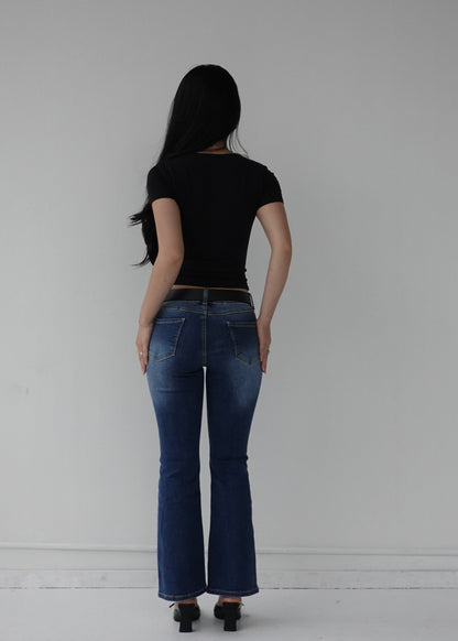 Mini Mid Rise Bootcut Jeans