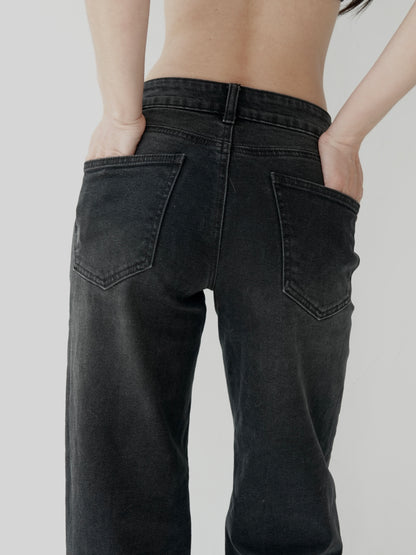 Mid Rise Baggy Jeans -  Vintage Black