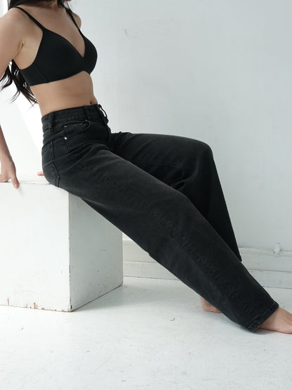 Mid Rise Baggy Jeans -  Vintage Black