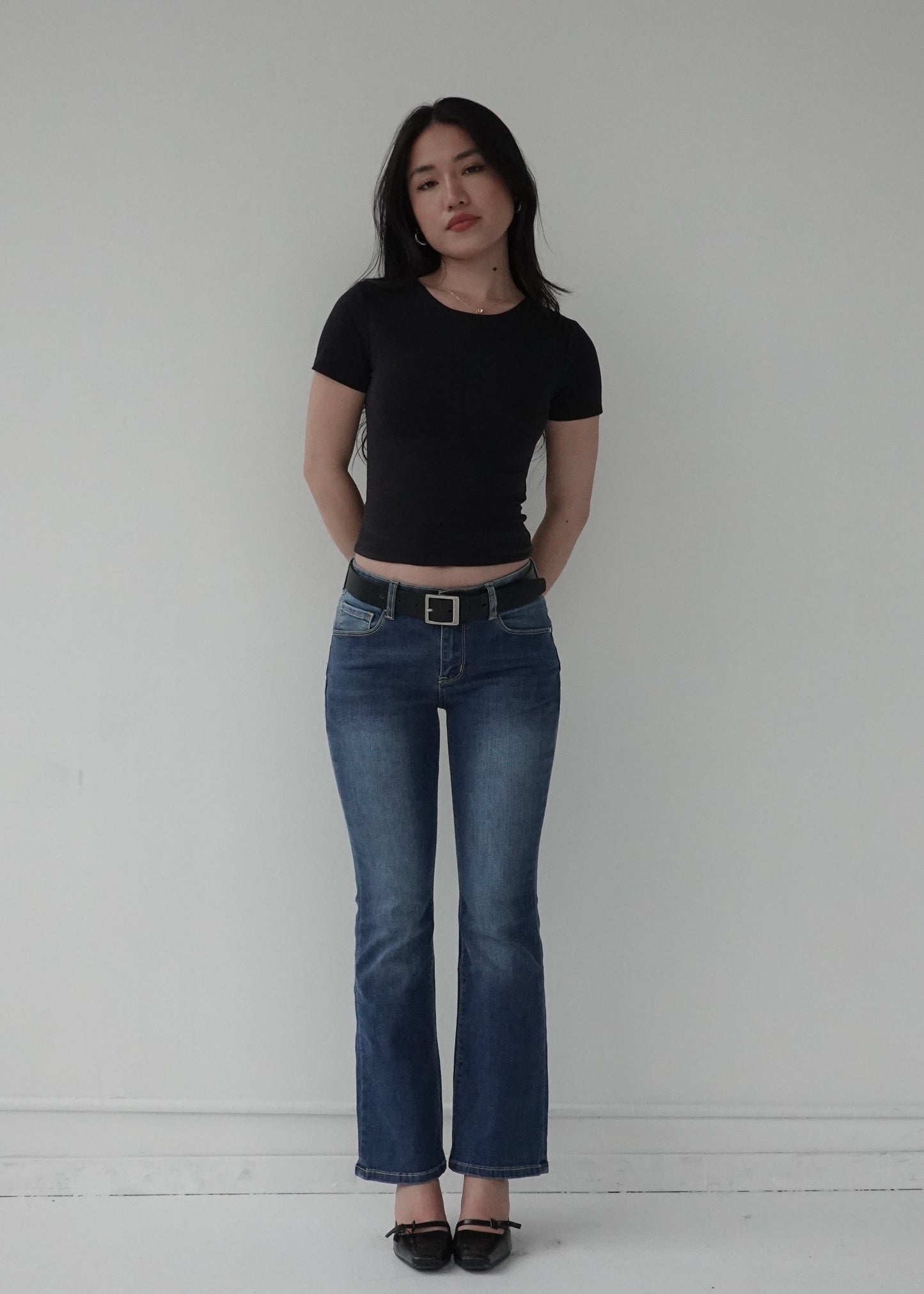 Mini Mid Rise Bootcut Jeans