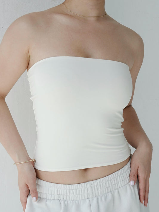 Body Contour Long Line Tube Top - Off-White